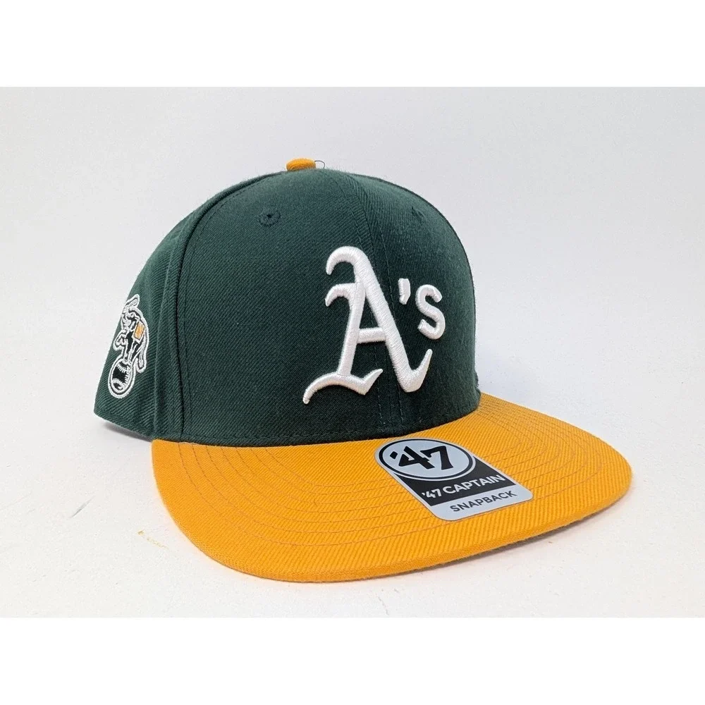 Oakland Athletics Hat Cap Snap Back Mens One Size Green MLB Baseball '47 Captain